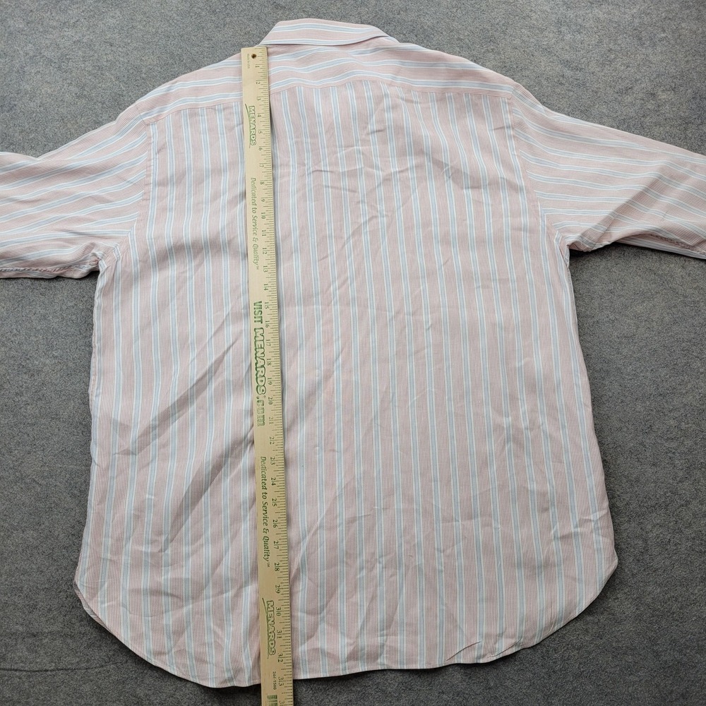 Brioni Dress Shirt Mens XL Pink Stripe Classic Cotton Made In Italy Long Sleeve - Picture 5 of 8